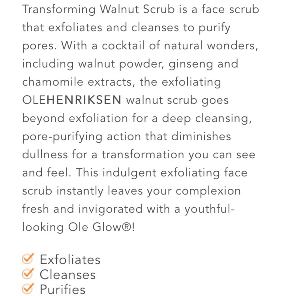 SOLD Ole Henriksen Walnut Facial Scrub Sealed - Picture 4 of 5